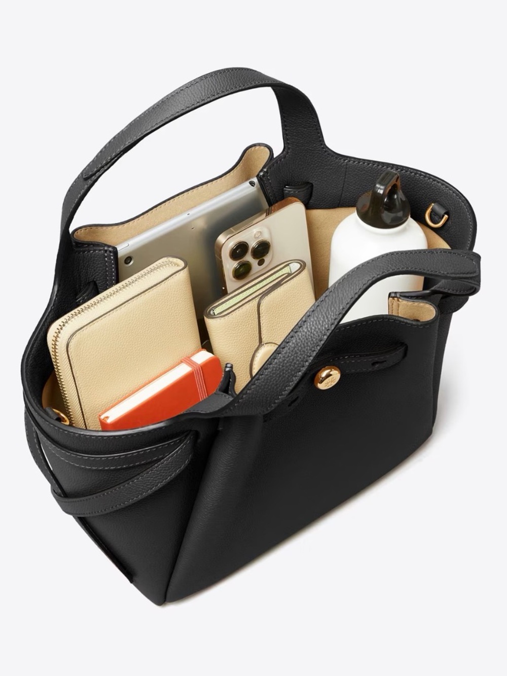 Tory Burch Small Rome Tote-Black💞 - Picture 2 of 7